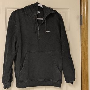 Nike hooded sweatshirt, black, quarter zip, size M
